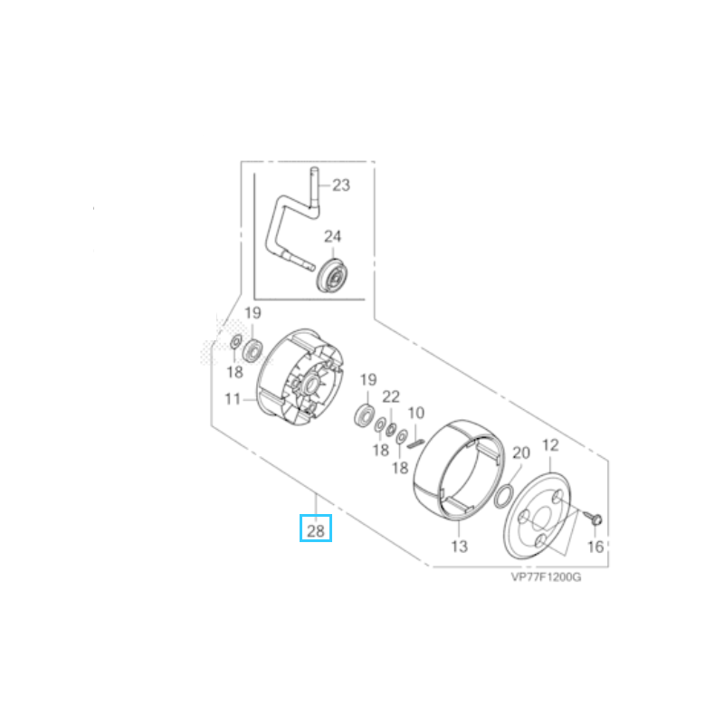 Honda - Ensemble roue avant complet pour HRM310 et HRM520