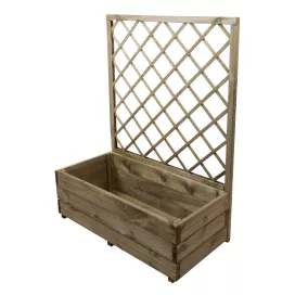 Bac à fleurs droit avec treillis