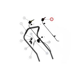 Grin PRT-1352 - Cable Frein Moteur PM KW avec levier rouge