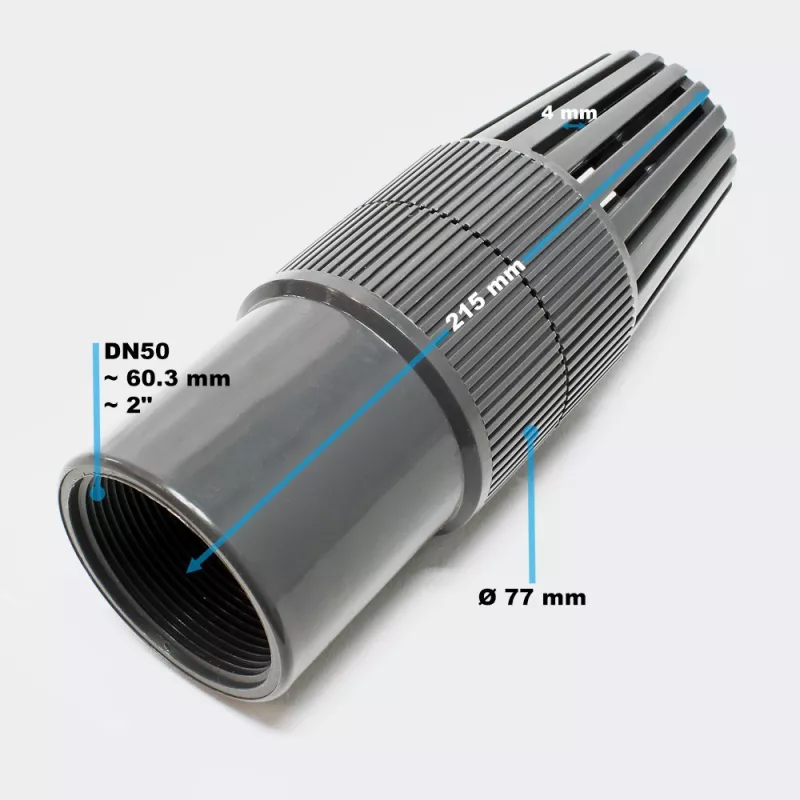 Crépine Pour Tuyau D'aspiration 100 Mm (4 Pouces) En Acier Zingué + 2 Colliers De Serrage
