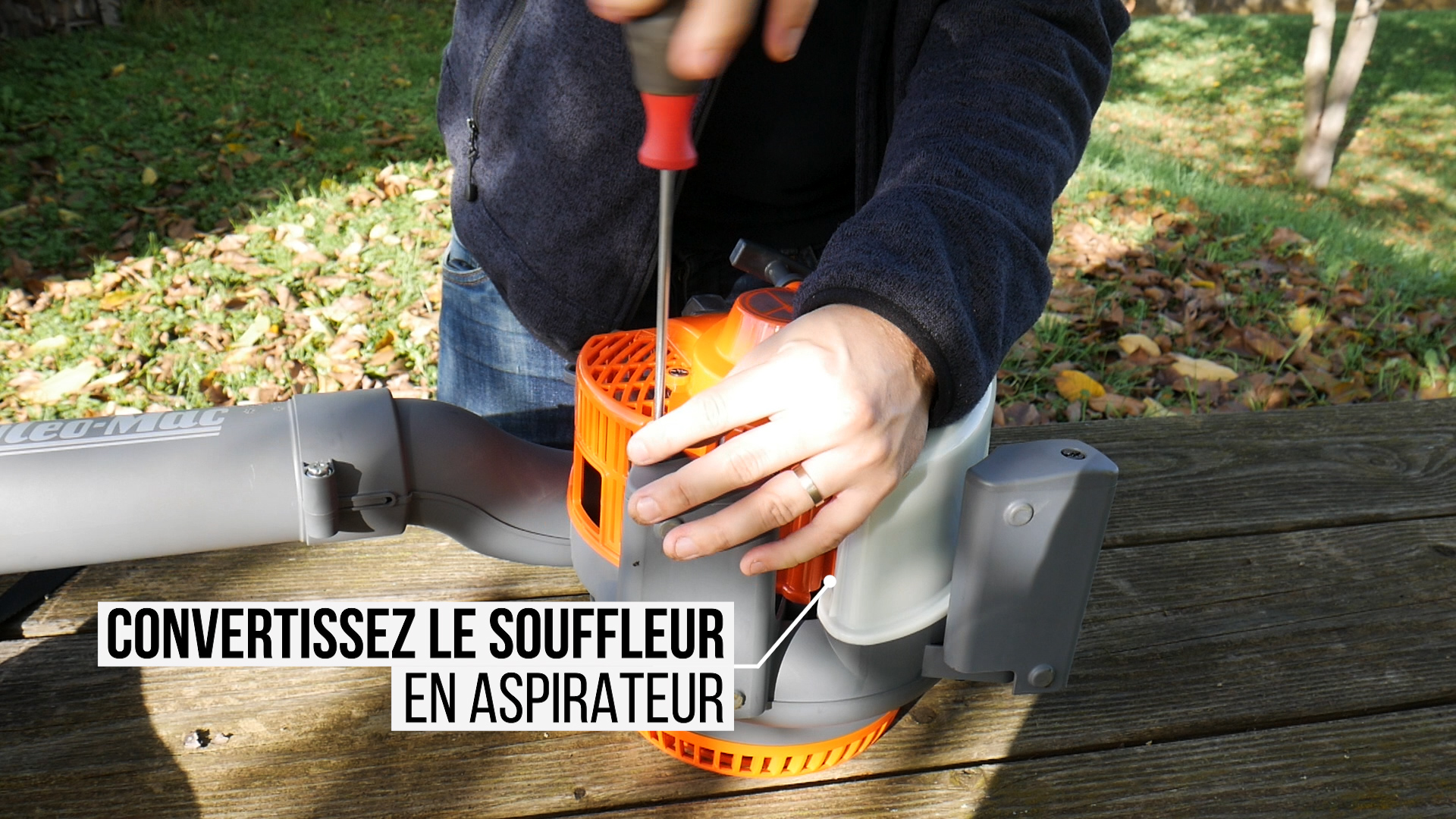 Convertissez facilement l'aspirateur en souffleur