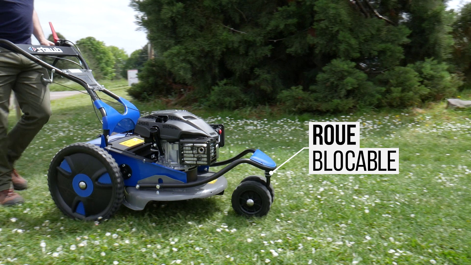 Roue pivotante blocable